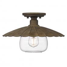  3124-FM DR-CLR - Clemence Flush Mount in Dark Rust with Clear Glass Shade